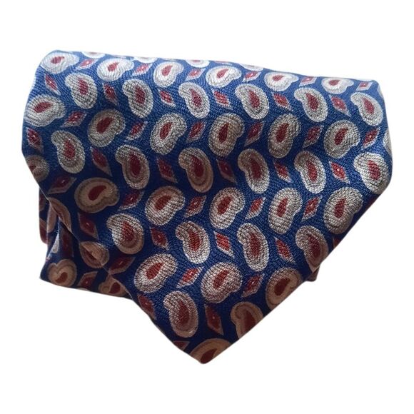 Geoffrey Beene Blue and Red Patterned Tie - Picture 3 of 3